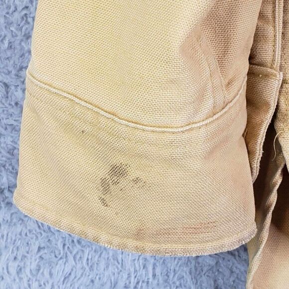 Woolrich Shirt Mens Size Large Long Sleeve Button Down Vintage Canvas Tan - Picture 7 of 11